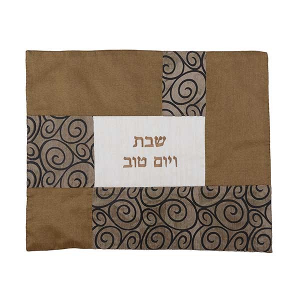 Emanuel Challah Cover Fabric Collage Curls Copper