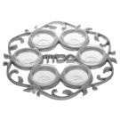 Seder Plate Silver With Glass Inserts