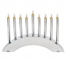 Contemporary Highly Polished Chrome Plated Low Voltage Electric Menorah