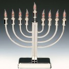 Silverplated Electric Menorah with Flickering Bulbs 9171