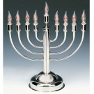 Classic Highly Polished Chrome Plated Electric Menorah