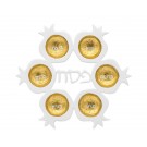 White/gold Pomegranate Seder Plate