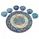 Peacocks Seder Plate and Six Small Bowls