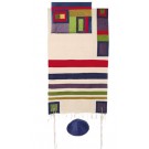 Multicolor Raw Silk Tallit with Stripes
