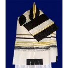 White Tallit with Black and Muster