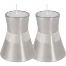 Anodize Aluminum Shabbat Candlesticks - Small - Silver