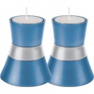 Anodize Aluminum Shabbat Candlesticks - Small - Blue