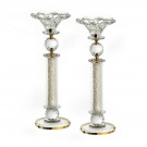 Crystal Candlesticks Gold Rings 13"