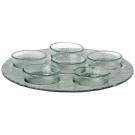 Glass Seder Tray - Silver