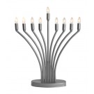 Modern Electric Menorah 25 with LED Bulbs Pewter Color