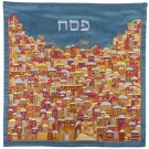 Emanuel Full Embroidered Matzah Cover Jerusalem Multicolor