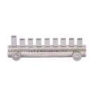 Emanuel Hammered & Anodized Small Train Menorah Silver