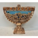 Beautifully Handcrafted Menorah with Jerusalem Design