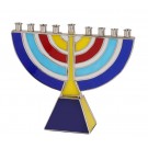 Colorful Stain Glass Menorah
