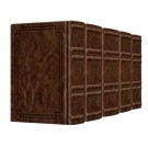 Signature Leather Collection Ashkenaz Hebrew/English Full-Size 5 Vol Machzor Set Royal Brown