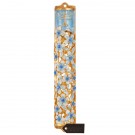 Blue and Ivory Hand Painted floral Mezuzah Case